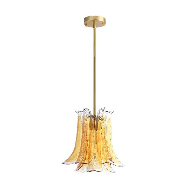 Lampă suspendată modernă din sticlă de artă realizată manual cu 1 lumină
