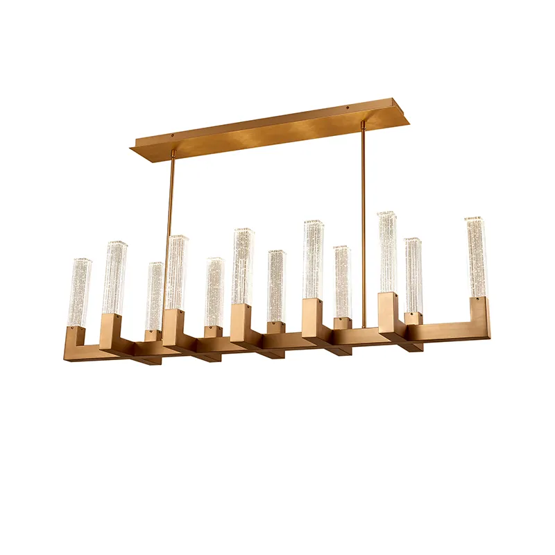 Candelabru din cristal cu bule de alamă
