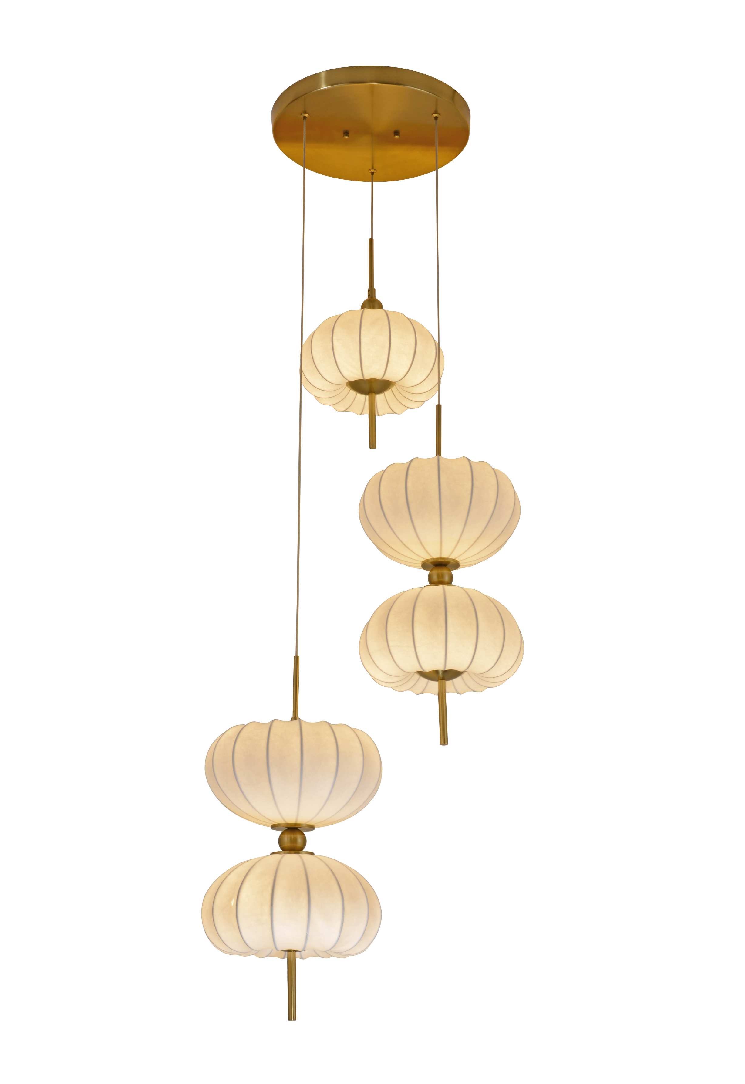 Candelabru de scară din dovleac din stofă plisată în cascadă