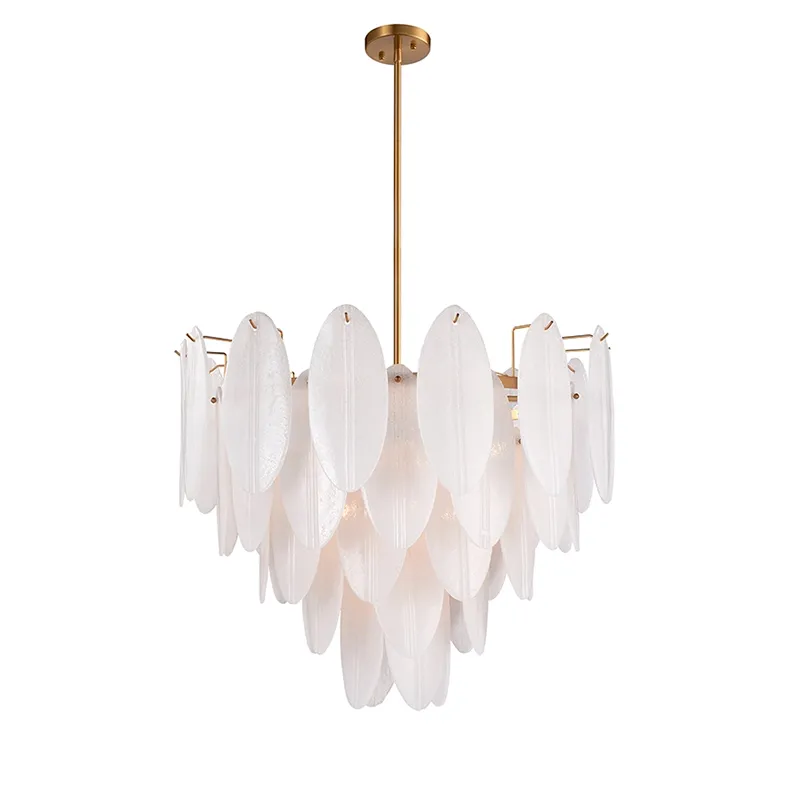 Candelabru contemporan oval rotund din sticlă mată