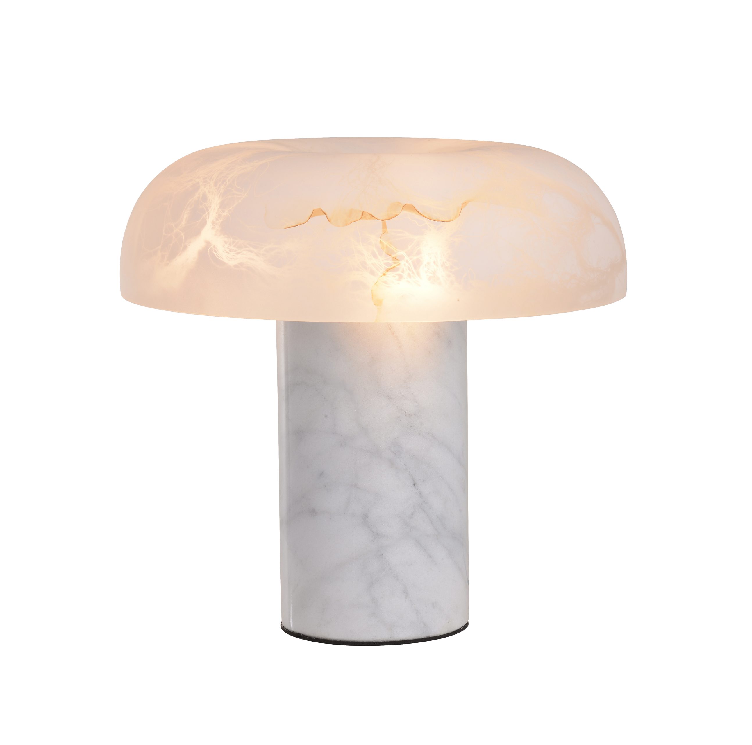 Lampă de masă decorativă cu ciuperci din alabastru
