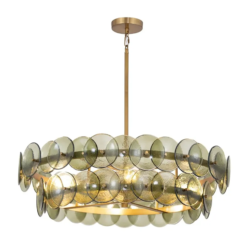 Candelabru cu disc de sticlă de la mijlocul secolului