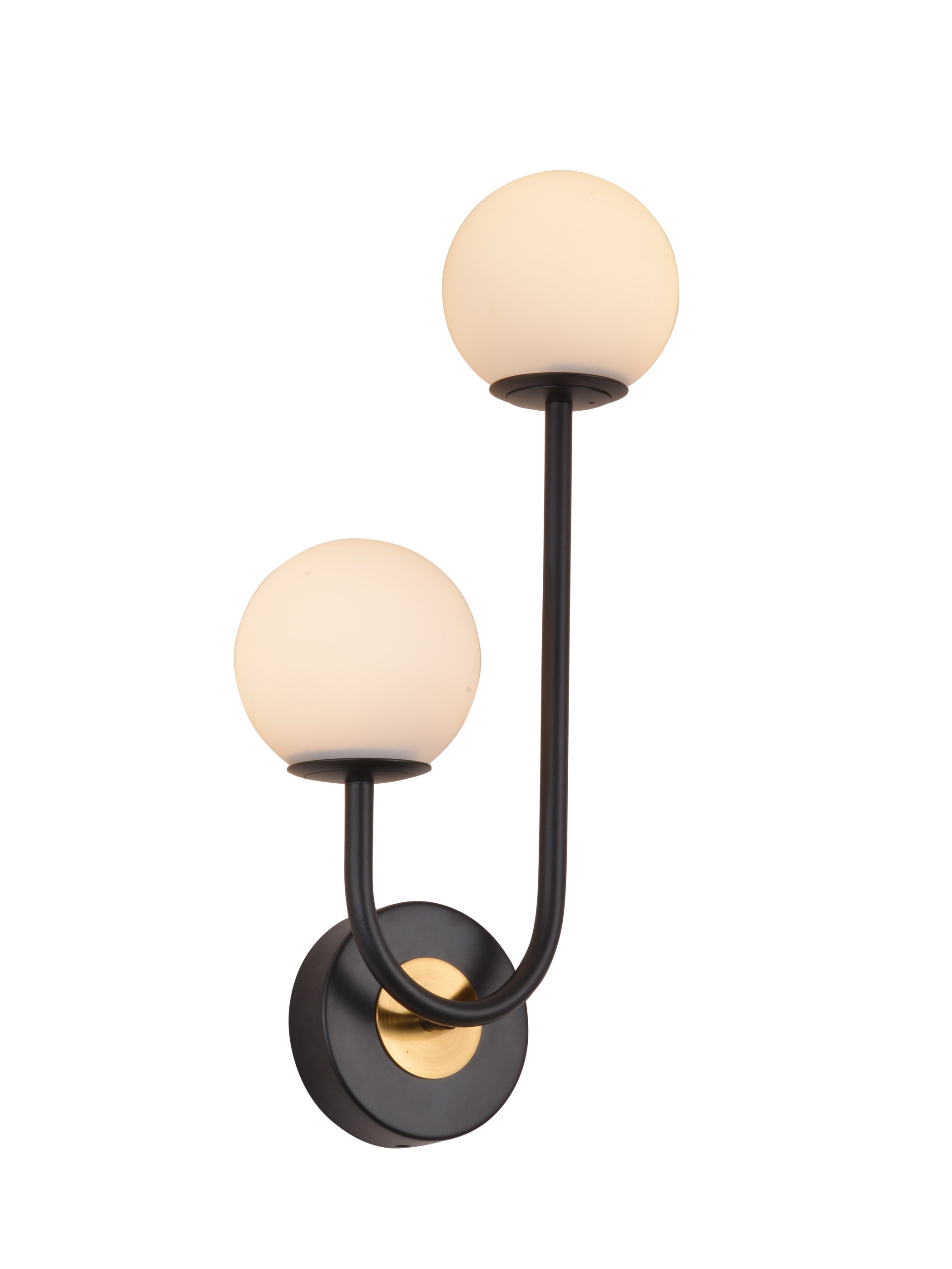 Lampă de perete Mid-Century Two din sticlă opală