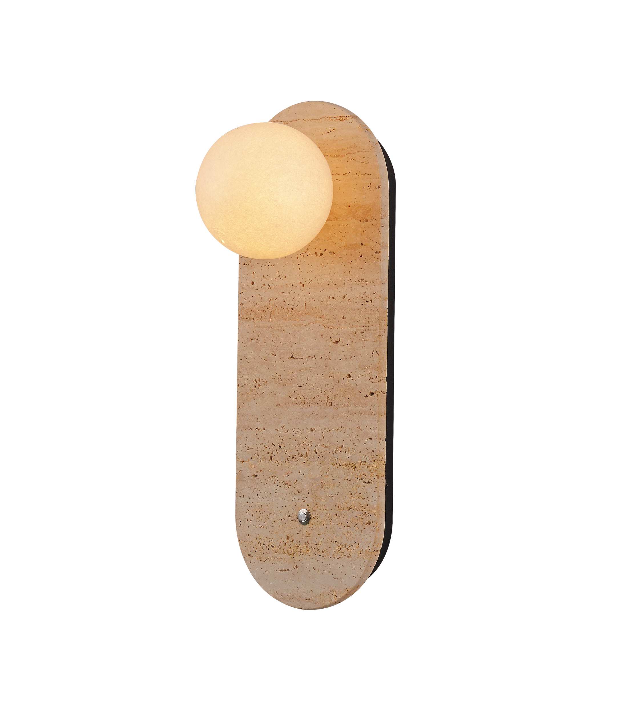 Aplice de perete glob oval din travertin